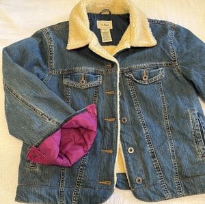 Sherpa-Lined Denim Jacket LLBean Sz L